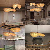 Suspension En Bambou Tissé Loft Pays Suspension E27 Suspension Réglable En Hauteur Bambou Rotin Tissé Chambre Éclairage Lustre Salle D'étude Salon Lumière Décorative,Ø40cm