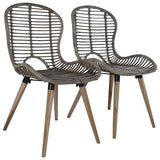 Tidyard 4 pcs Chaise de Jardin | Chaises de Salle à Manger | Chaises d'Extérieur en Rotin 48x64x85 cm Marron