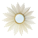 WUSTEGCCF Miroir De Beauté De Bureau éClairé,Miroir DéCoratif De Style Soleil Doré Et Argenté, Miroir Suspendu Au Point De VéRanda, DiamèTre Environ 80 Cm,Gold