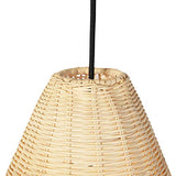 QAZQA Art Deco Suspension/Lustre/Luminaire/Lumiere/Éclairage art déco en bambou et nuance noire - Bamboo Bamboo Noir,Marron Rond E27 Max. 1 x 40 Watt/intérieur/Salon/Cuisine