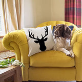 HUASHUZI Housse de coussin décorative en forme de tête de cerf - Décoration d'intérieur pour salon, canapé, lit, canapé - 45 x 45 cm