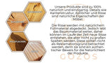 Gozos Berne Table à Manger Moderne avec Plateau en Bois Massif Brut d'Epicéa, Table Fait Main de Cuisine et de Salon avec U-Pieds en Métal Laqué, 6-8 Personnes, 50 mm d'épaisseur, 160 x 80 cm