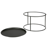 Woood, Grande table d'appoint noire avec plateau séparé