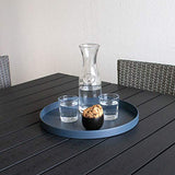 Day – USEFUL EVERYDAY Table d'appoint, table de salon, support pour fleurs, table en métal revêtu par pulvérisation, design scandinave, bleu nuit, Ø38 H50 cm, utilisation polyvalente