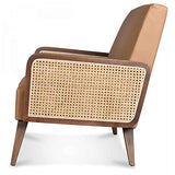 Déco en Ligne Petit canapé Simili Cuir café cannage