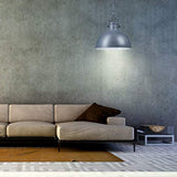 Relaxdays 10020870 Lampe à suspensions style industriel Shabby luminaire de plafond métal diamètre 40,5 cm LED, gris
