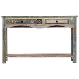 Tidyard Table Console | Table d'entrée Industriel 120x40x75 cm en Bois Solide de Récupération