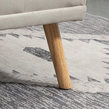 HOMCOM Canapé Convertible 3 Places Design scandinave Inclinaison Dossier réglable 3 Niveaux Dossier Centrale Rabattable 2 Porte-Verres Bois Massif Lin Beige