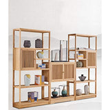 Étagère de rangement en bois massif pour salle d'étude, cadre antique, stand sans peinture, étagère de rangement multicouche couleur bois trois
