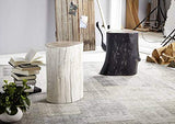 MASSIVMOEBEL24.DE Tabouret Naturel Ø35cm - Tronc d'acacia laqué (Blanc) - UNIKA