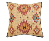 indien tissé main Kilim, coussins, taie d'oreiller 18 x 18 décoratifs, couvre-lit, Boho Taies d'oreiller extérieur Housse de coussin