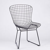 LMC Harry Zanguidi inspiré Noir en Fil métal Chaise de Salle à Manger Galette de Chaise Cafe Restaurant