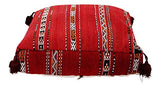 Rouge Kilim marocain Pouf Housse de Pouf, Ottoman, Coussin de Sol