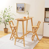 LIFEZEAL Table Bar Haute avec Repose-Pied, Table Mange Debout Minimaliste, Table de Bar 120x45x99CM, Table d’Appoint en Bambou pour Salon, Cuisine, Chambre, Balcon, Naturelle