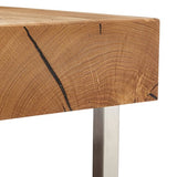 HomeTrends4You 266222 Table Basse en chêne Massif huilé, 75 x 35 x 75 cm