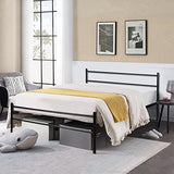 H.J WeDoo Cadre de lit Double Plateforme en métal | Sommier | Support à Lattes en métal | Rangement sous Le lit | 140 x 190 cm | Noir