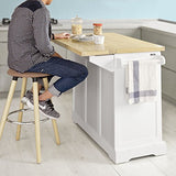 SoBuy® FKW41-WN Desserte sur roulettes Meuble de Cuisine de Service Roulant en Bois - Plans de Travail Rabattables - Haute Qualité et Stabilité