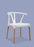 Decopresto 1 x Chaise Design Inspiration scandinave Pied Bois Naturel Siège Blanc DP-Wish-WH-1