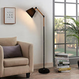 DAXGD Lampadaire réglable d'intérieur,Lampadaire sur pied salon,lampadaire industriel de chambre à coucher de salon E27 Max 60 W,Lampadaire vintage en métal noir 180 cm (ampoule non incluse)