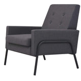 Tidyard Fauteuil Scandinave | Fauteuil de Salon | Fauteuil Chic Acier et Tissu Gris foncé