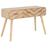 Tidyard Table Console | Table d'entrée | Table d'appoint avec 3 Tiroirs en Bois Massif 100 x 35 x 68 cm