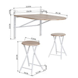 Table en bois à rabat rectangulaire Innovareds Sagittarius, pour la cuisine, la salle à manger, le bureau, le petit déjeuner et ensemble de tabourets pliants en hêtre