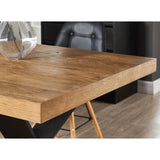 BAÏTA Table à Manger PLATON placage chêne et métal Noir