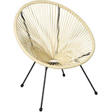 tectake 800729 2 Fauteuils Acapulco de Jardin de Salon Design rétro, pour Un Usage en intérieur et extérieur - Plusieurs Couleurs - (Beige | no. 403305)