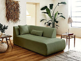 Lisa Design - Onyx - canapé modulable d'angle Droit 5 Places - en Tissu - Vert Sauge