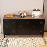 MEUBLE COSY Grand Espace Armoire Métallique, 3 Portes Métal Bureau Armoire, Buffet de Rangement, Meuble Télévision