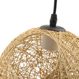 Tubayia Suspension boule en rotin avec douille E27 et câble