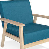 IDMarket - Fauteuil scandinave Anders en Tissu Bleu Canard
