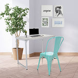 hjh OFFICE 645050 Chaise bistrot VANTAGGIO Comfort Métal Bleu Ciel, Chaise au Style Industriel, empilable