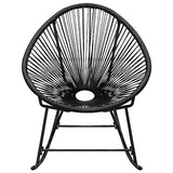 vidaXL Chaise à Bascule d'Extérieur Siège de Patio Chaise de Terrasse Siège d'Extérieur Chaise de Jardin Arrière-Cour Noir Résine Tressée