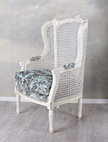 Palazzo Cat0678b62 Fauteuil baroque en toile de jouy Blanc