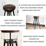 Style Industriel Tabouret de siège Rond Tabourets de Barre de comptoir Chaises de Bar pivotant Réglable Hauteur 70-90cm Charge maximale de 200 kg C