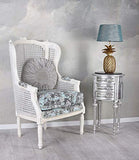 Palazzo Cat0678b62 Fauteuil baroque en toile de jouy Blanc