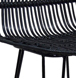 Alterego Tabouret de Bar Design 'BOCADIA' en rotin Noir