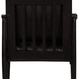 vidaXL Fauteuil Cuir Véritable avec Bois d'Acacia Noir Salle de Séjour Salon