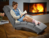 Casaria Méridienne « London » Chaise de Relaxation Chaise Longue d’intérieur Ergonomique Fauteuil rembourré Pieds chromés Blanc