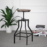 iKayaa Tabouret de Bar de Style Industriel en Bois réglable en Hauteur