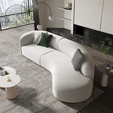 TABKER Canapé Arc Shape Modern Corner Sofas for Living Room Home Furniture Chaise Golden Metal Frame