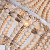 Bohème Bois Lustre Perlé,Ferme Éclairage Pendentif Bohème Agencements,Rustique Plafonnier Suspendu pour Chambre À Coucher, Salon Salle À Manger, Îlot De Cuisine,Chambre À Coucher,E26