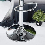 Bakaji Lot de 2 tabourets de bar et cuisine hauts en forme de bouchon de bouteille pivotant repose-pieds chromé/noir pour maison, cuisine, salon, salle à manger