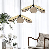 JIANAND Pendentif Fleur en rotin tissé E27 Semi-intégré avec luminaire Suspendu au Plafond en Fil réglable pour Chambre à Coucher étude Couloir entrée décolighting (20 Pouces)