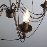 QAZQA Classique/Antique/Rustique Salle a manger suspension/Lustre/Chandelier/Luminaire/Lumiere/Éclairage Zero Branco 5 antique Métal Marron Rond/intérieur/Salon/Cuisine
