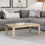 EBTOOLS Table basse laquée élégante en bois d'acacia massif avec finition brossée 110 x 60 x 40 cm