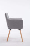 CLP Chaise De Salle A Manger Antwerpen en Tissu I Chaise Design Retro Scandianve Dossier Et Accoudoirs I Fauteuil De Salon Confortable Gris, Piètement: Nature