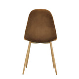 Yata Home Lot de 4 Chaises 44x44x87cm Marron Anthracite Tendance Scandinave Velours Pied Métal Look Bois Salle à Manger Salon Bureau Chambre