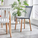 DJFIOSD Chaise De Salle À Manger Nordique, Chaise De Café Confortable Et Décontractée Chaise De Petit-Déjeuner en Plastique Chaise d'angle De Loisirs en Bois Massif en PP,Gray Blue